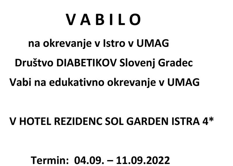 V A B I L O na okrevanje v Istro v UMAG